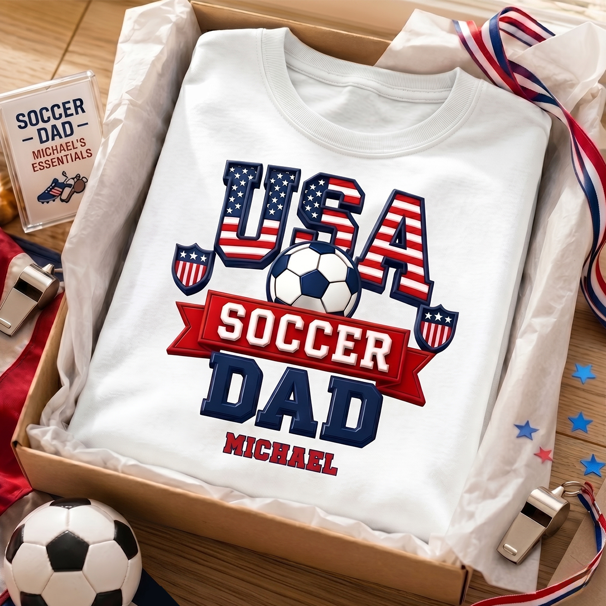 USA Soccer Dad - Personalized Shirt - Gift For Soccer Dad