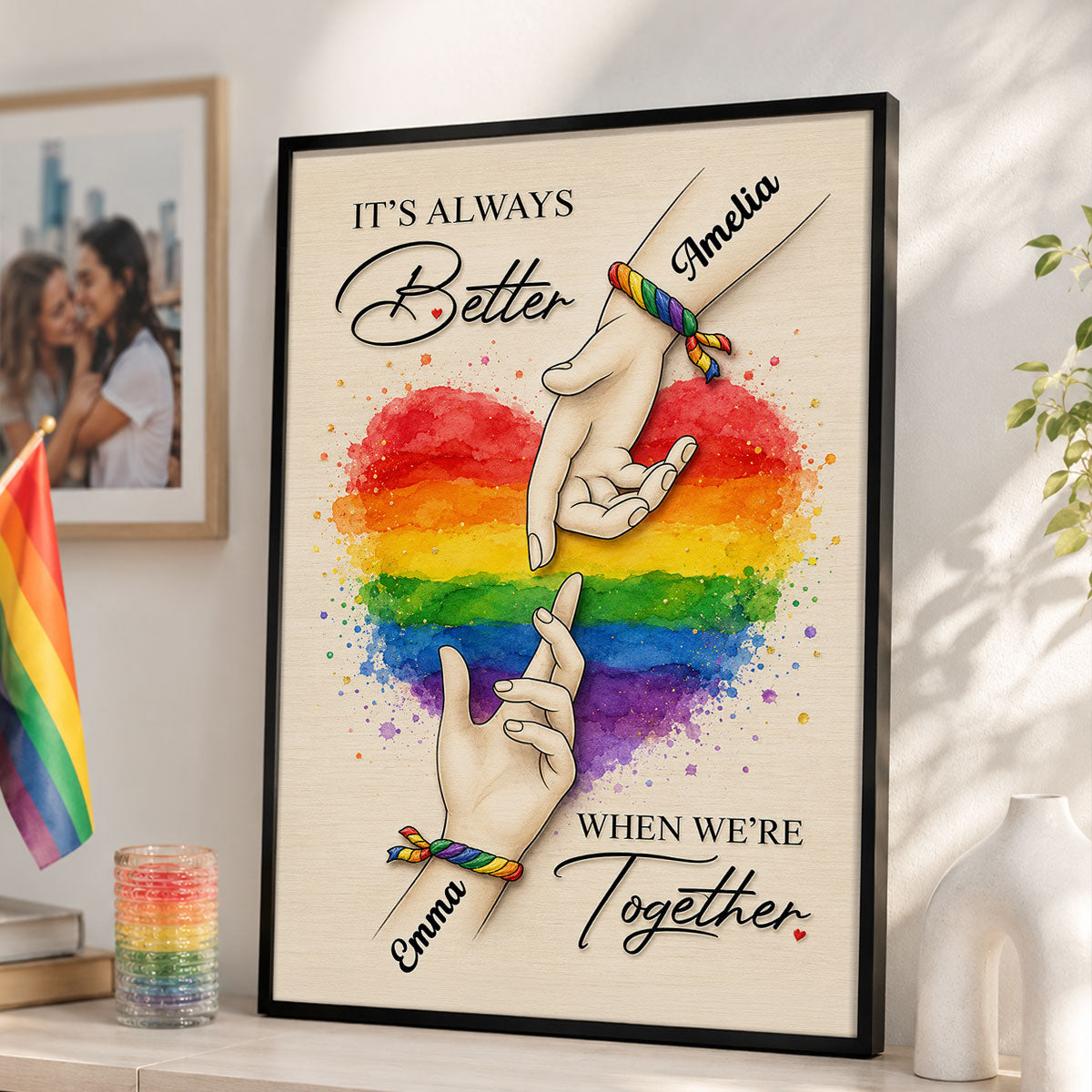 It's Always Better When We're Together - Personalized Poster - Gift For Couple, Happy Pride Month