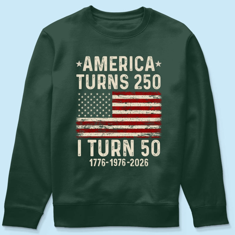 America Turns 250 Personalized Shirt - Birthday Gift for Him, for Her, 250th Anniversary