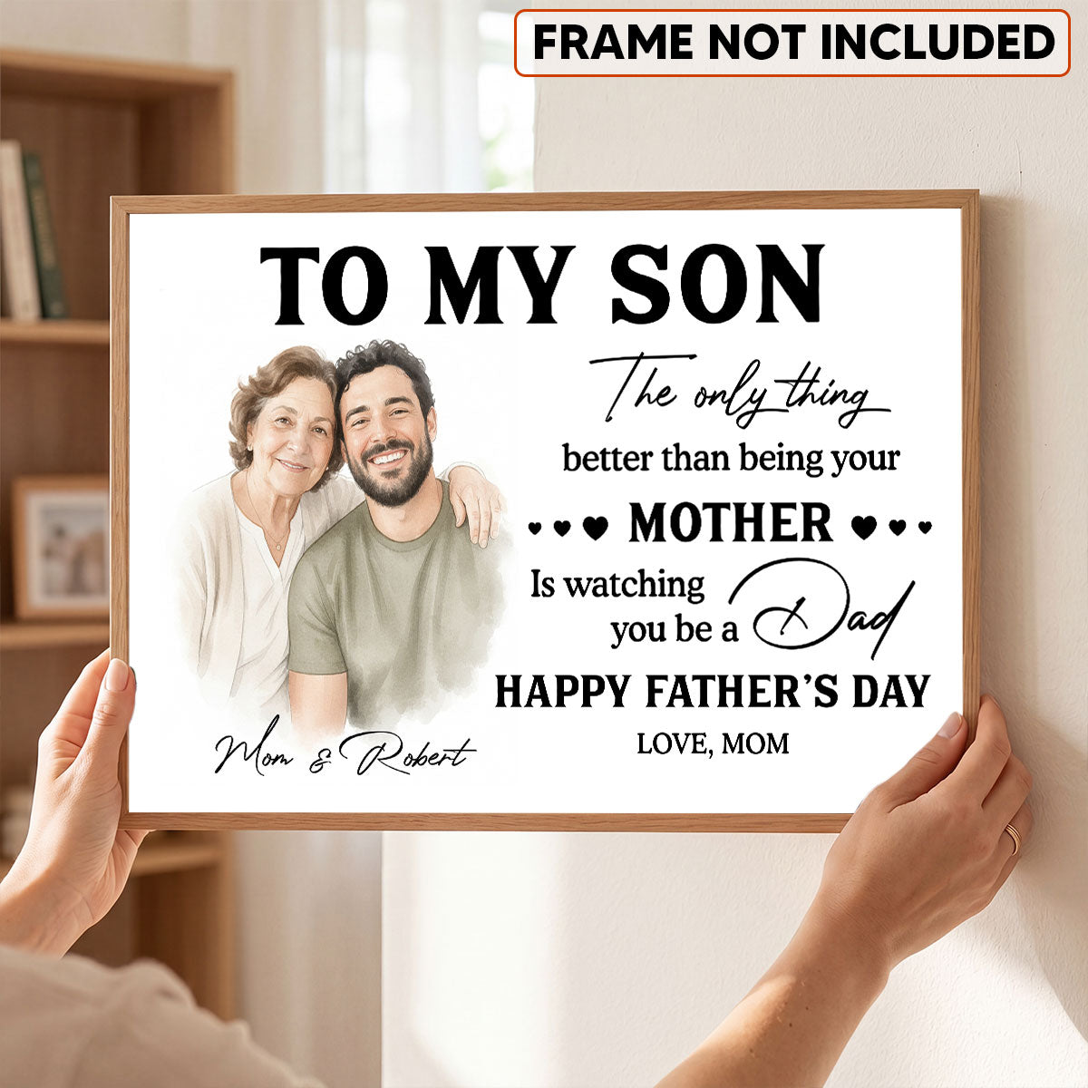 Watercolor Style To My Son From Mom - Personalized Poster - Father's Day Gift For Son