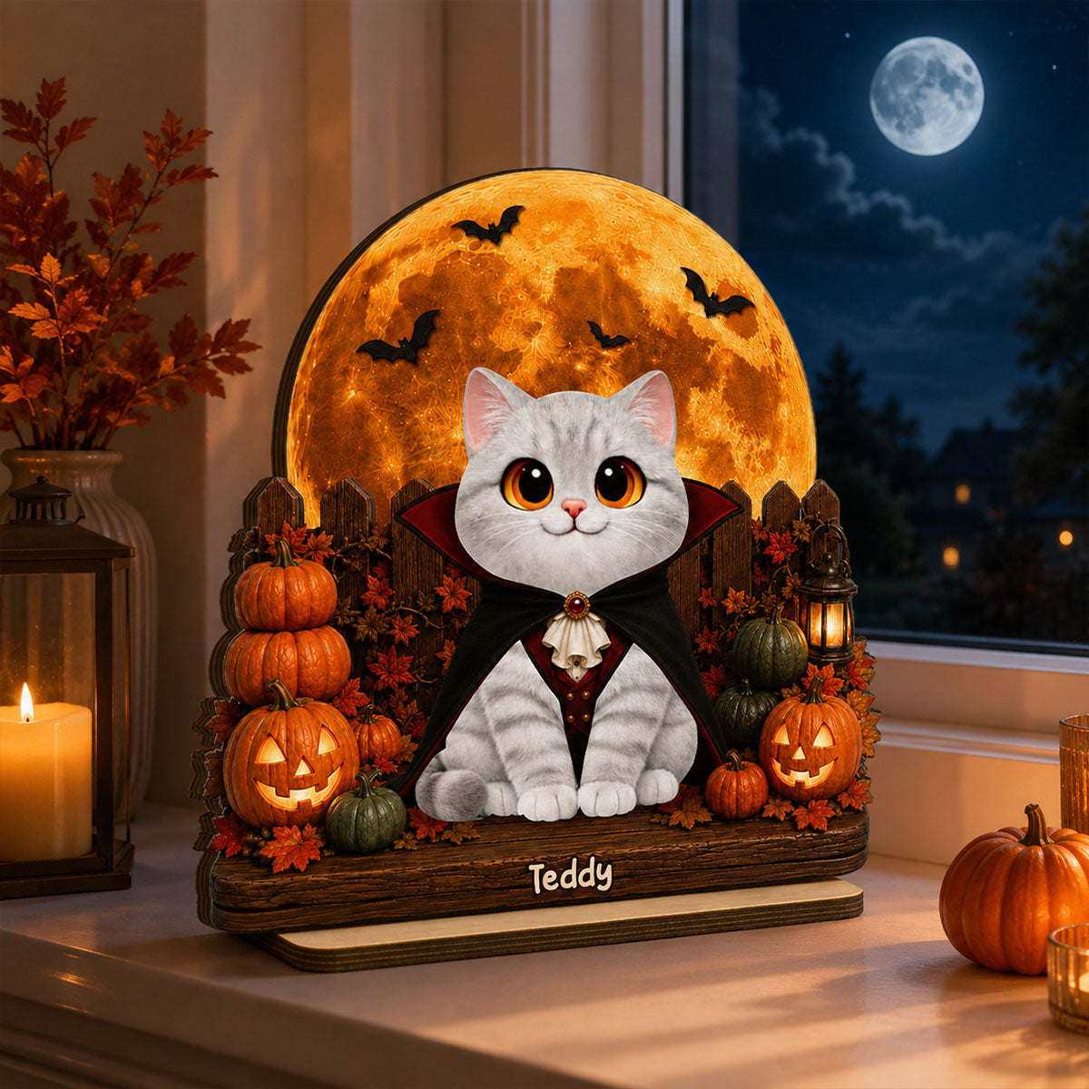 Trending Spooky Cats - Personalized 2-Layer Wooden Plaque - Halloween Gift For Cat Lovers
