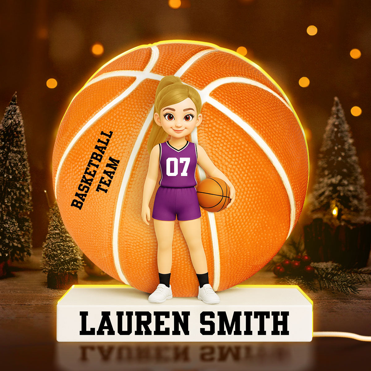 Basketball Boy Girl 3D Effect - Personalized Light Box - Christmas Gift for Teen Boy Girl Daughter Son