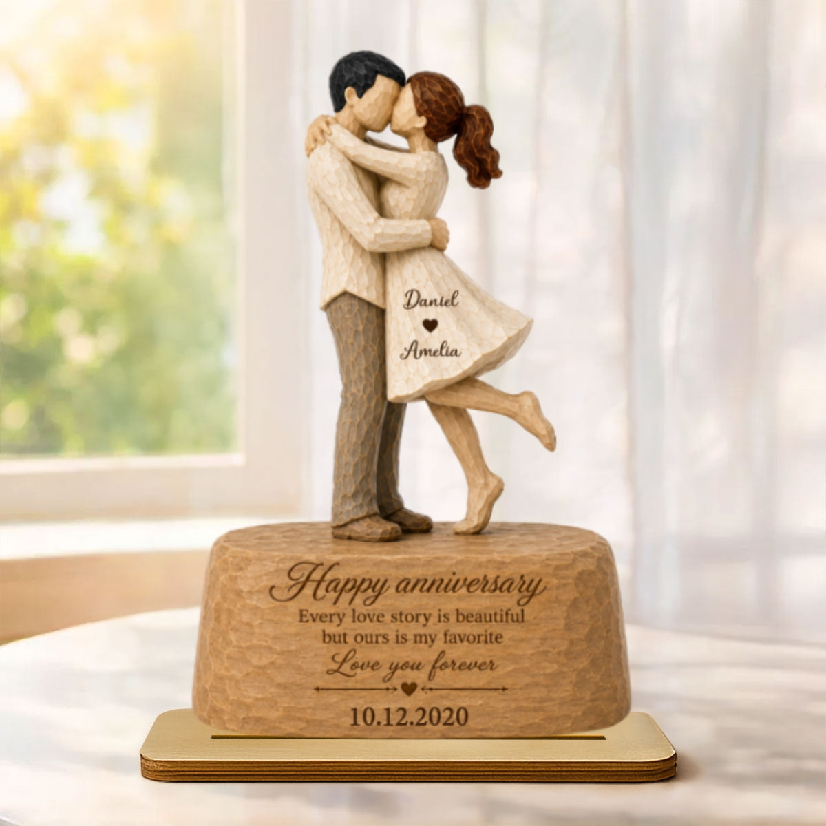 Our Love is Our Favorite - Personalized 2-Layered Wooden Plaque - Couple Heartfelt Anniversary Gift for Her, for Him