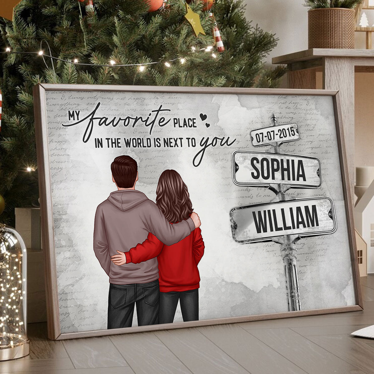 Couple Custom Name Sign Post - Personalized Poster - Perfect Gift for him, Gift for her