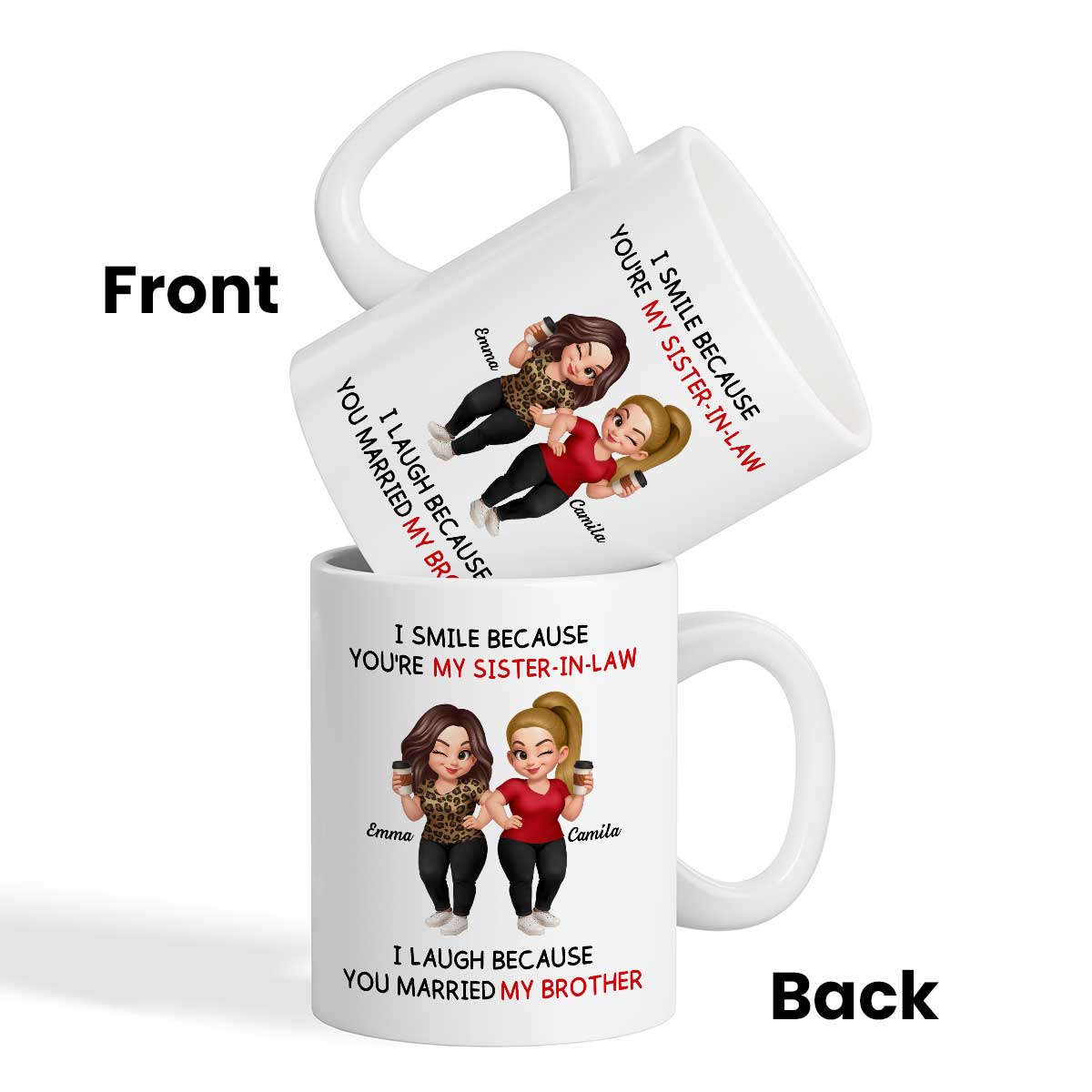 I Smile Because You're My Sister-In-Law Laugh Because You Married My Brother - Personalized Mug - Funny Gift For Sister-in-law