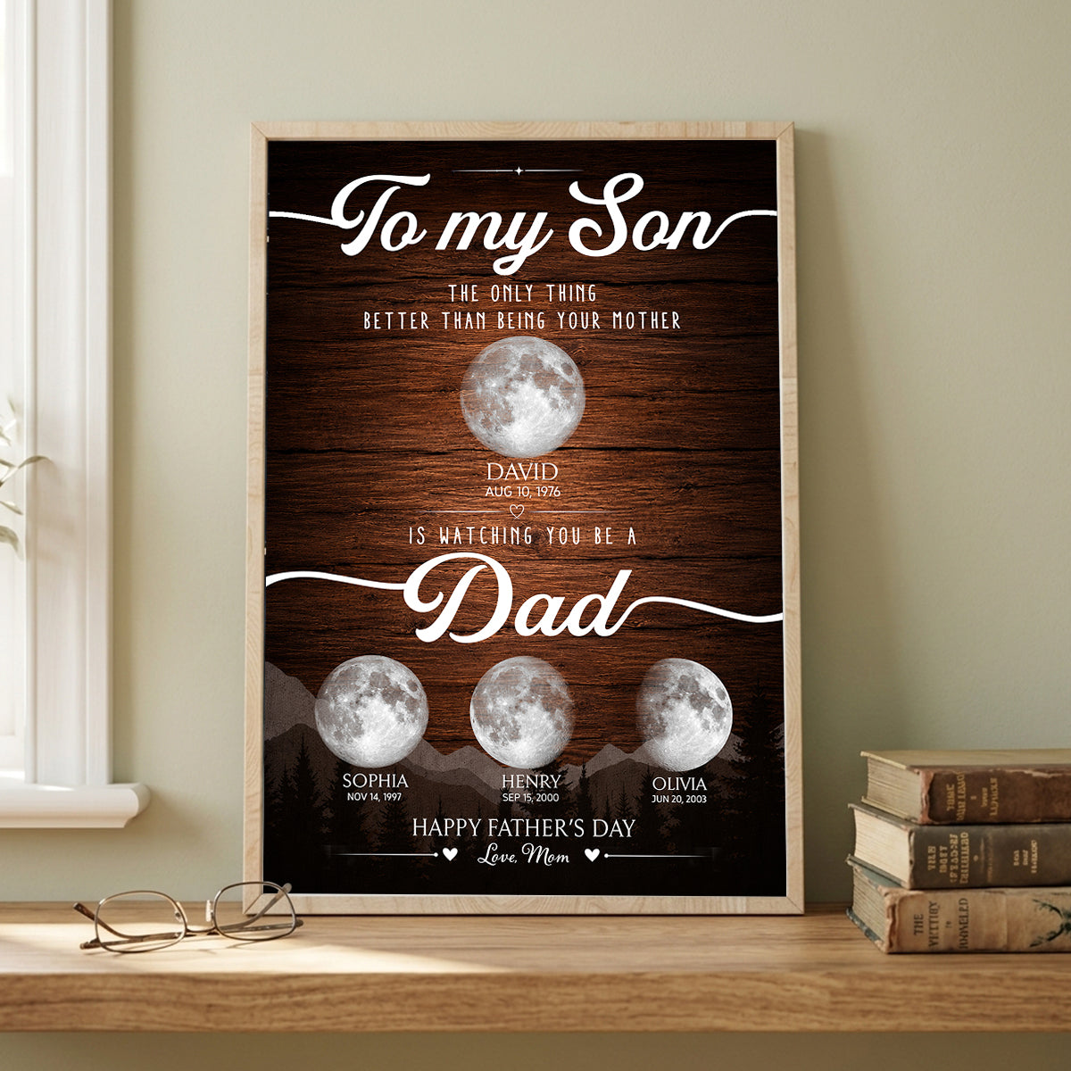 The Only Thing Better Custom Moon Phase by Date - Personalized Poster - Father's Day Gift for Son