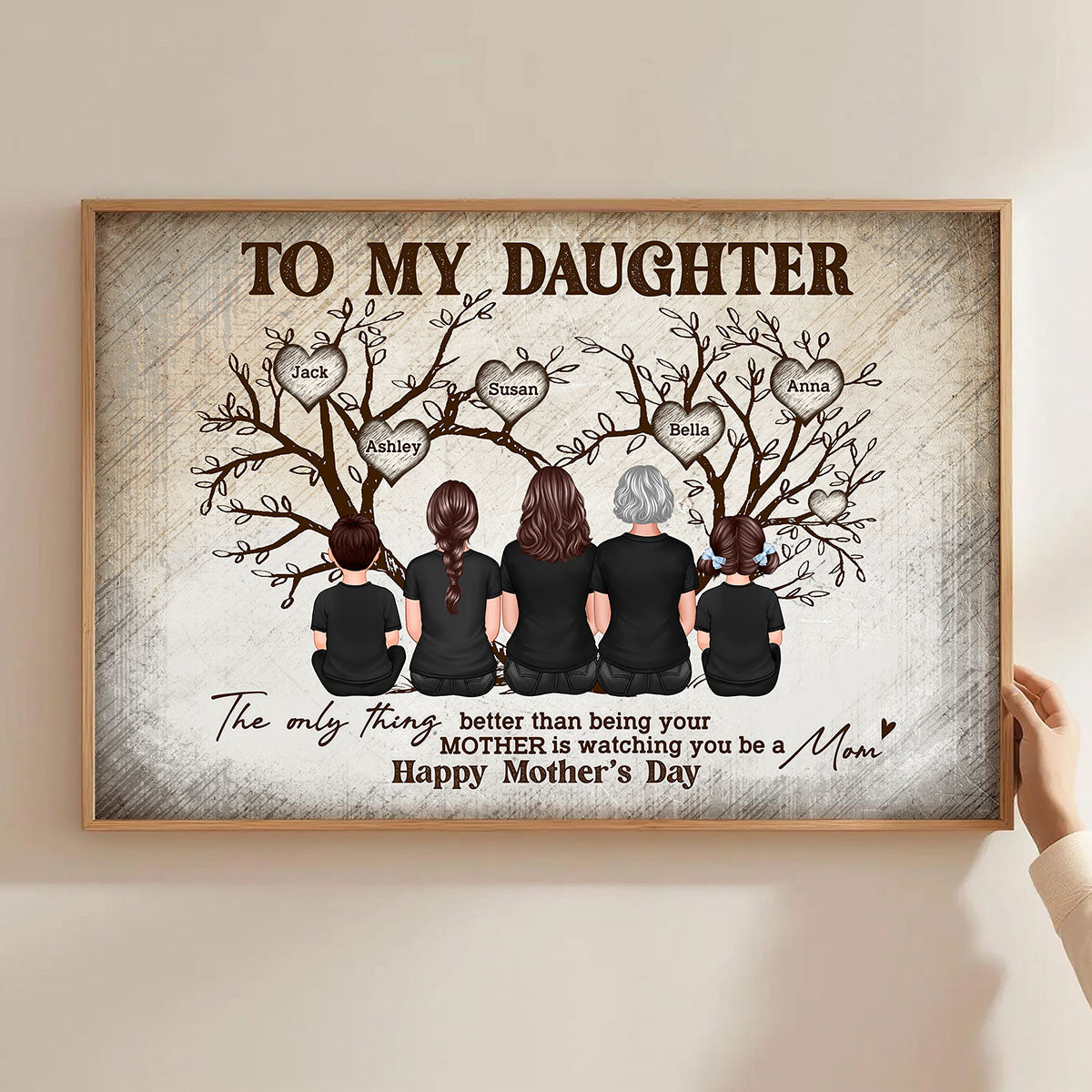To My Daughter From Happy Mother's Day Tree Of Life - Personalized Poster - Mother's Day Gift For Daughter