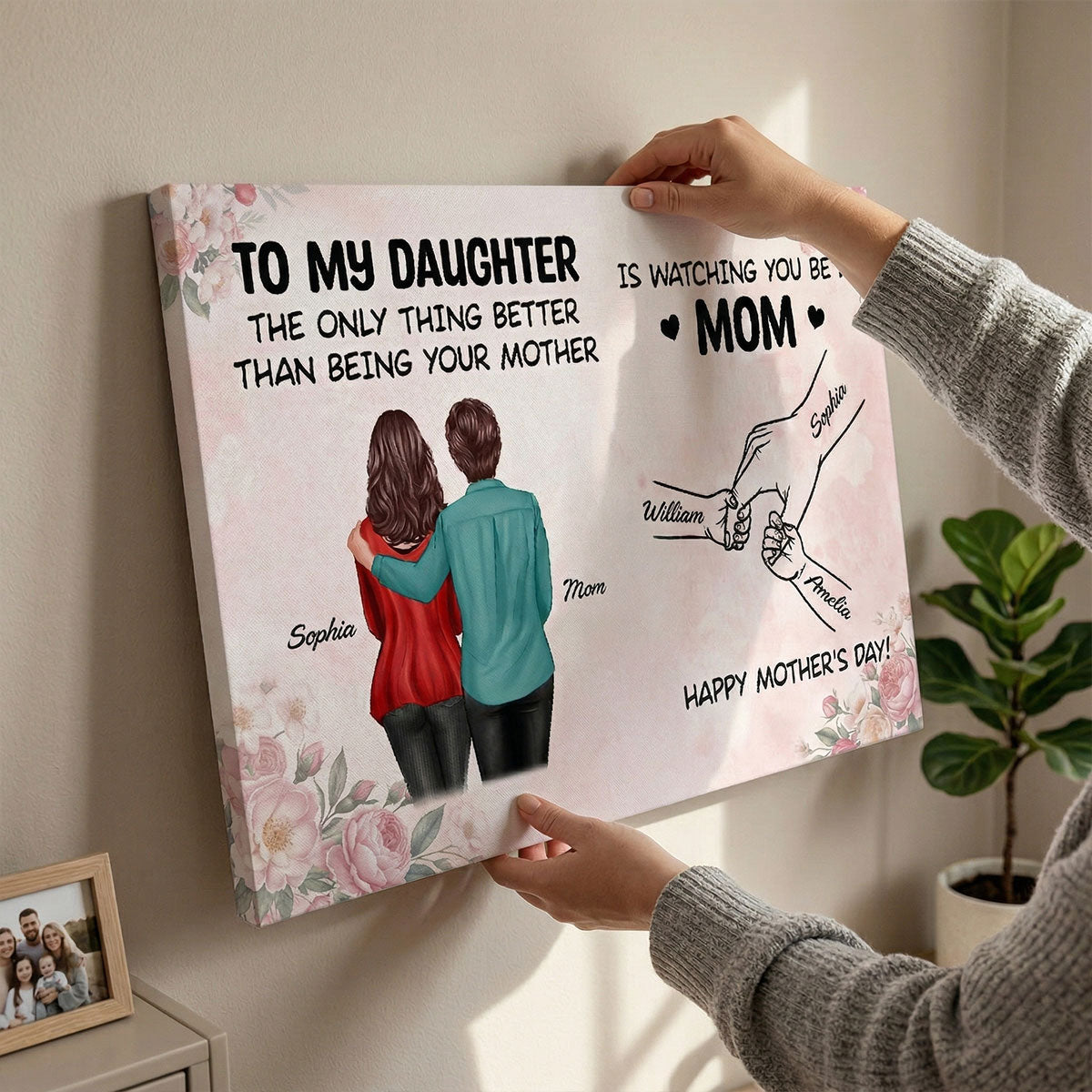 From Mom To Daughter Watching You Be A Mom - Personalized Canvas - Mother's Day Gift For Daughter