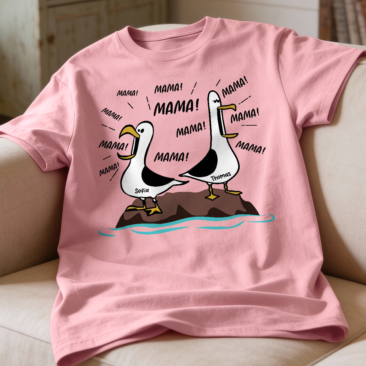 Möwen-Mama Mama! Mama! Mama! - Personalisiertes Shirt - Lustiges Muttertagsgeschenk für Mutter