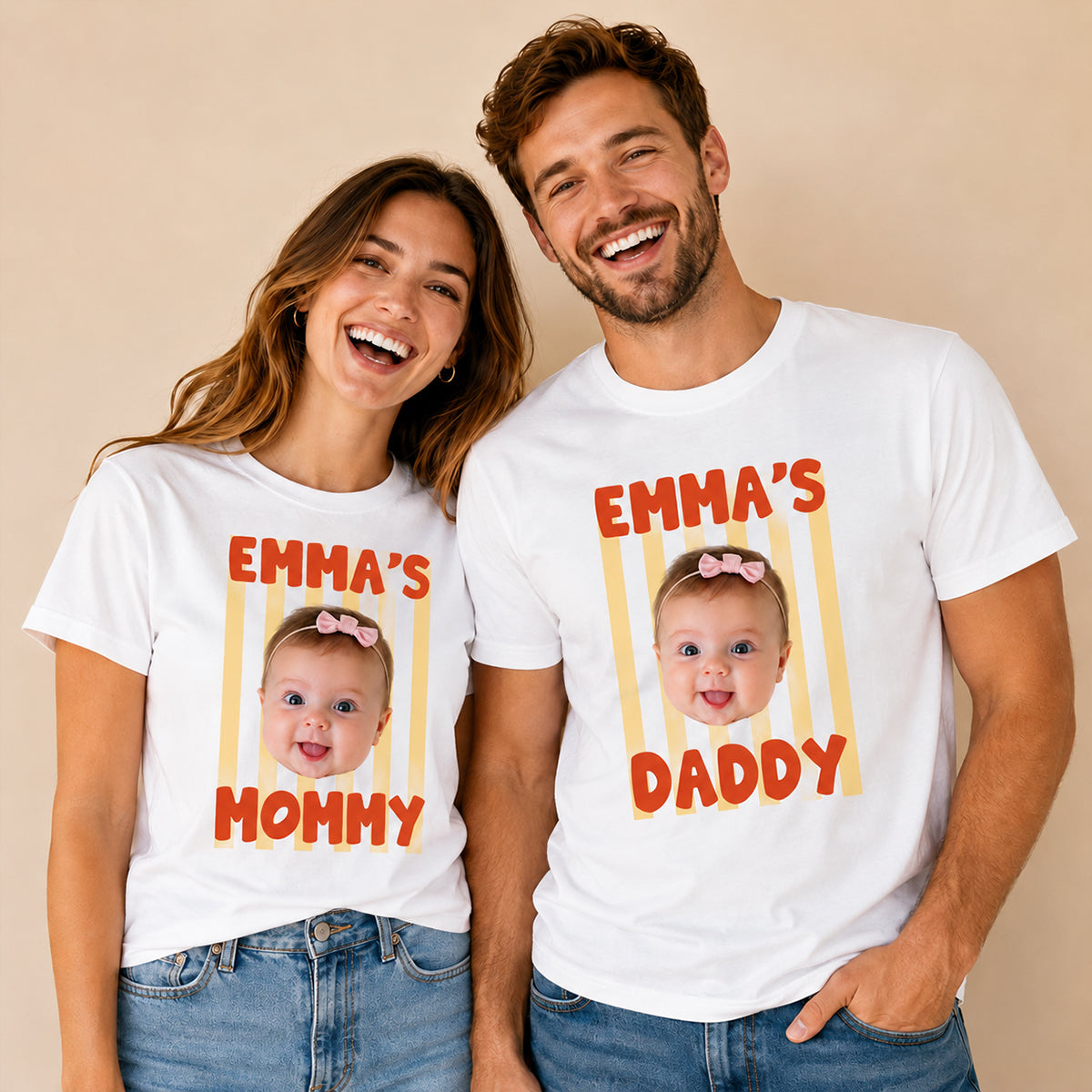 Baby Custom Photo Face Grandpa Grandama Dad Mom - Personalized Shirt