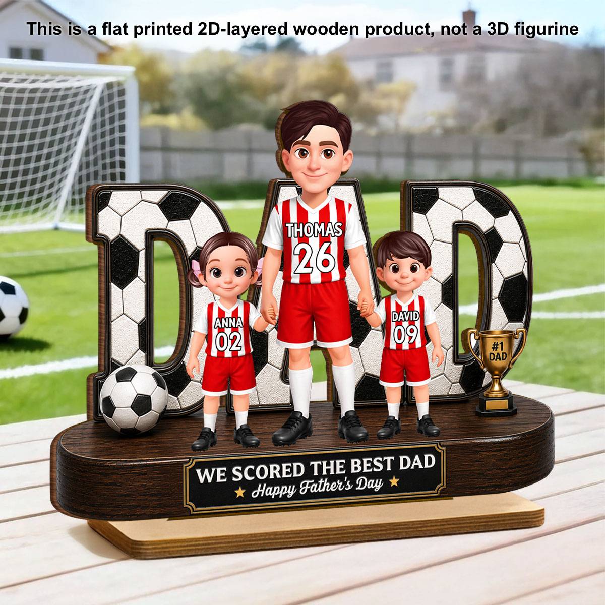 Soccer Dad Legend We Scored The Best Dad - Personalized 2-Layered Wooden Plaque -  Gift For Dad, Husband, Soccer Lovers