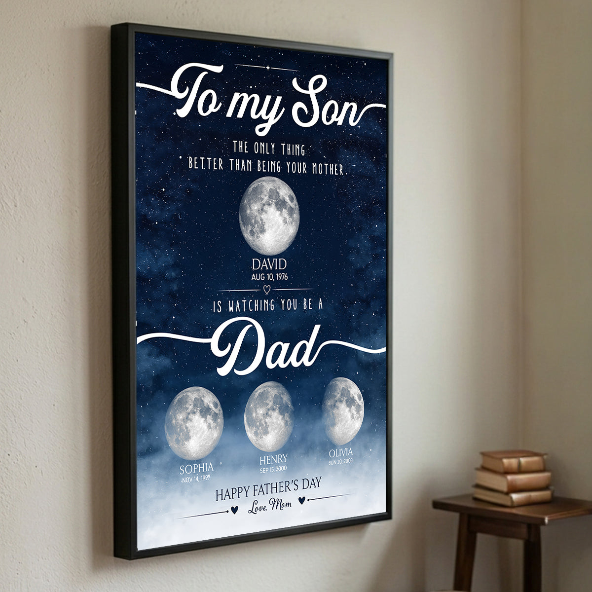 The Only Thing Better Custom Moon Phase by Date - Personalized Poster - Father's Day Gift for Son