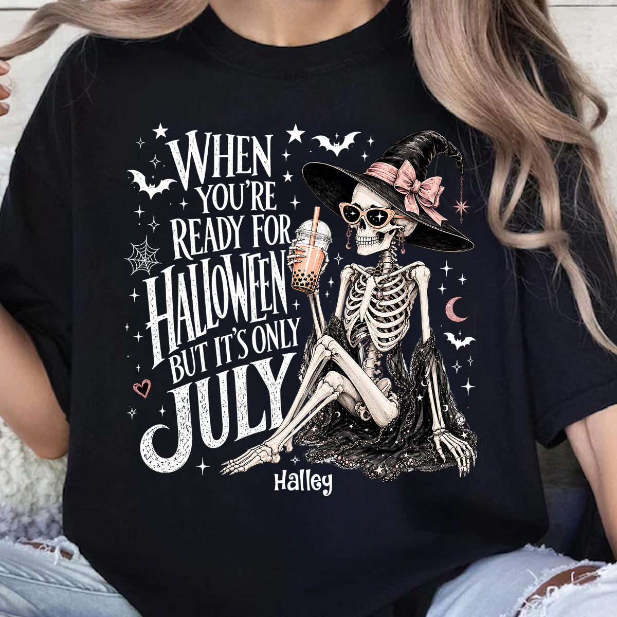 Halloween In July Skeleton Witch - Personalized Shirt - Halloween Gift