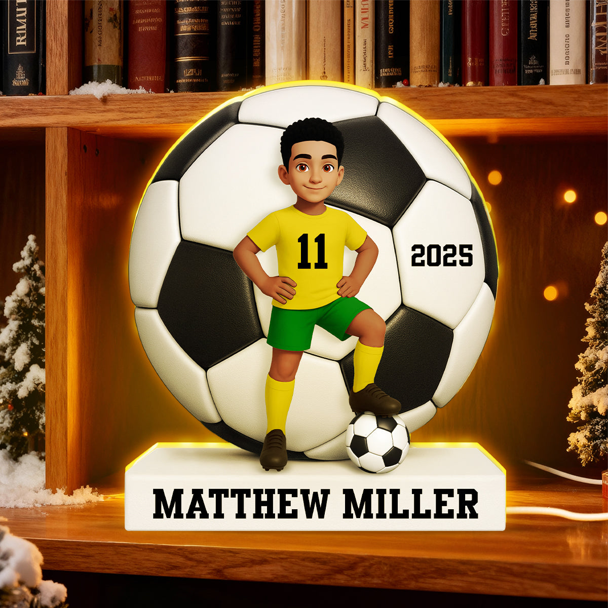 Soccer Boy Girl 3D Effect - Personalized Light Box - Christmas Gift for Teen Boy Girl Daughter Son