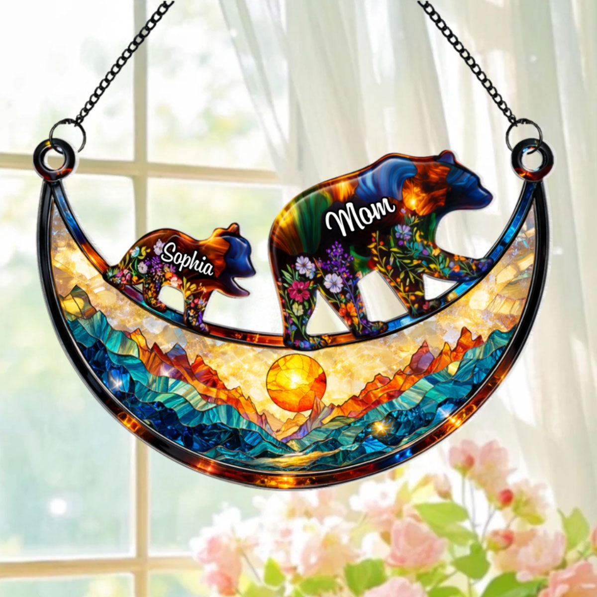 Custom Mama Bear - Personalized Suncatcher - Heartfelt Mother's Day Gift for Mom