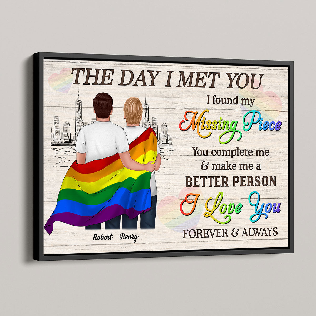 Pride Month LGBTQ+ Couple The Day I Met You Personalized Poster, Gift For Couple
