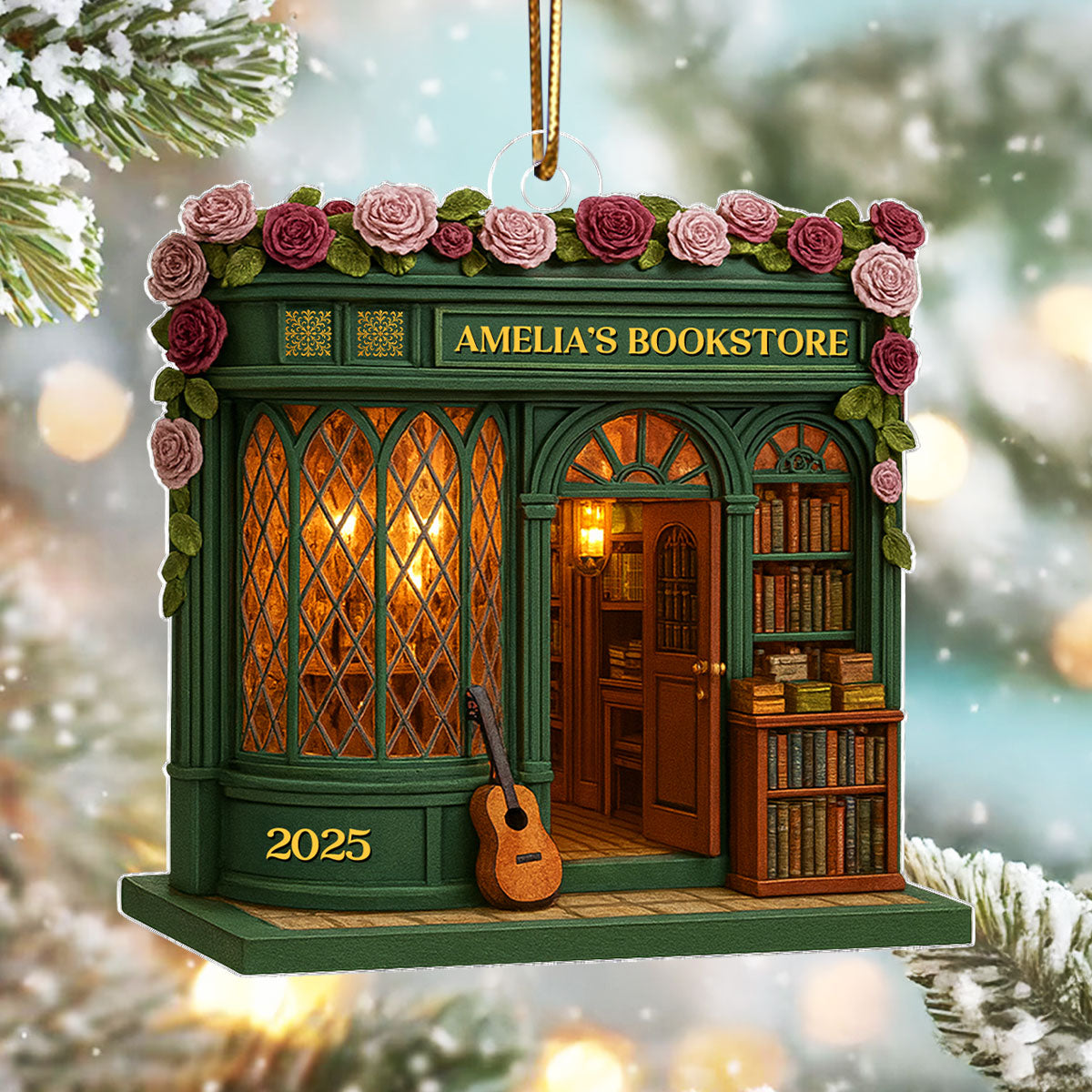 A Cozy Escape for Book Lovers – Personalized Acrylic Ornament – Heartfelt Gift for Readers