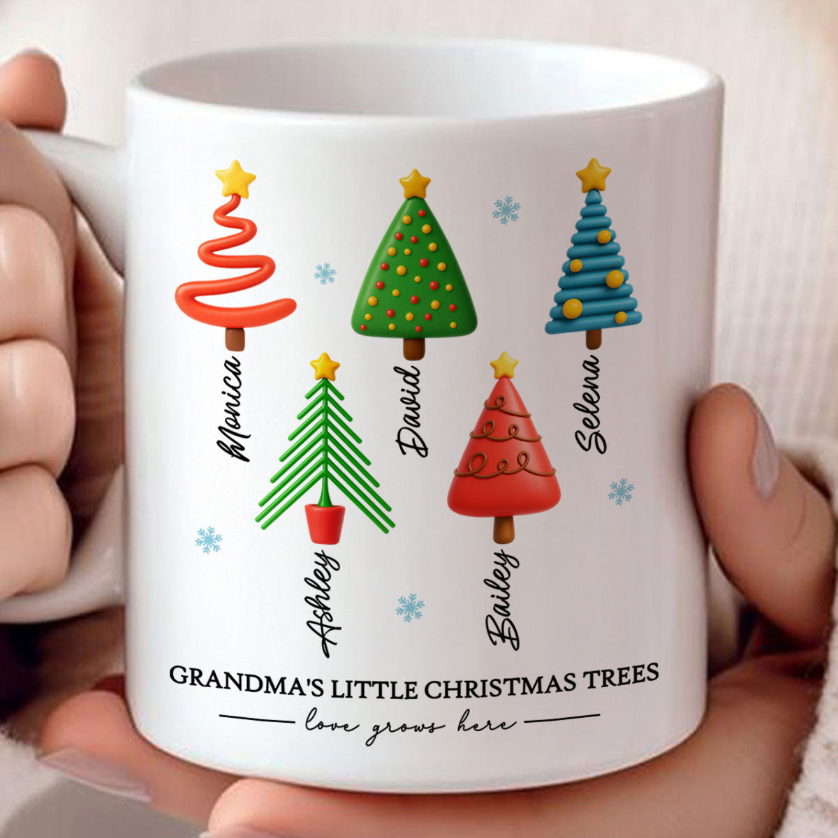 Grandma's Little Christmas Trees - Personalized Mug - Unique Christmas Gift For Grandma, Grandkids, Family