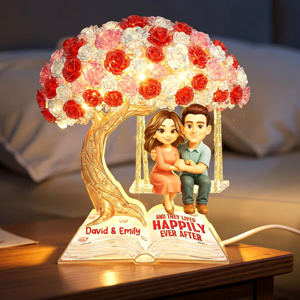And They Lived Happily Ever After - Personalized Light Box - Valentine's Gift For Him, For Her