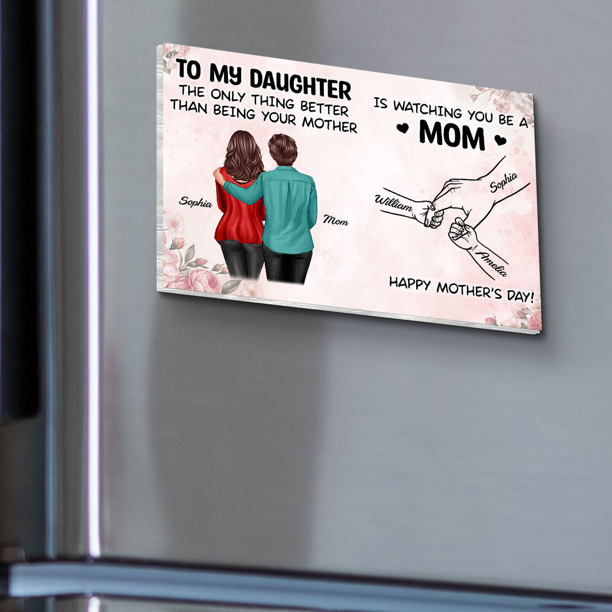 From Mom To Daughter Watching You Be A Mom - Personalized Acrylic Fridge Magnet - Mother's Day Gift For Daughter