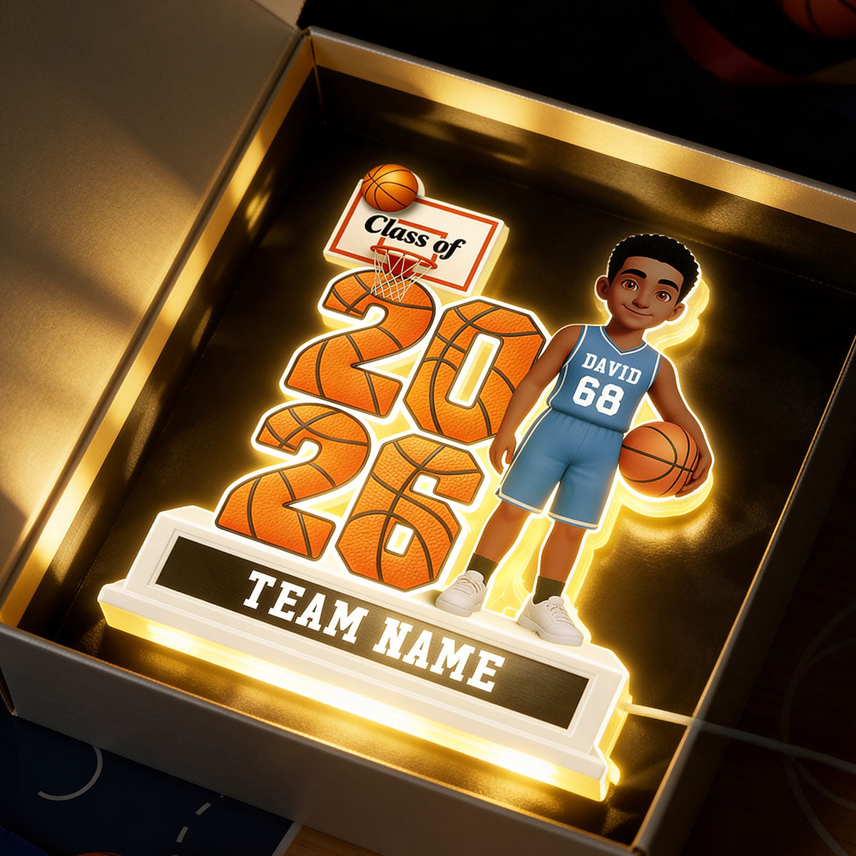 Basketball Senior Class Of 2026 2027 - Personalized Light Box - Graduation Gift For Son, Daughter