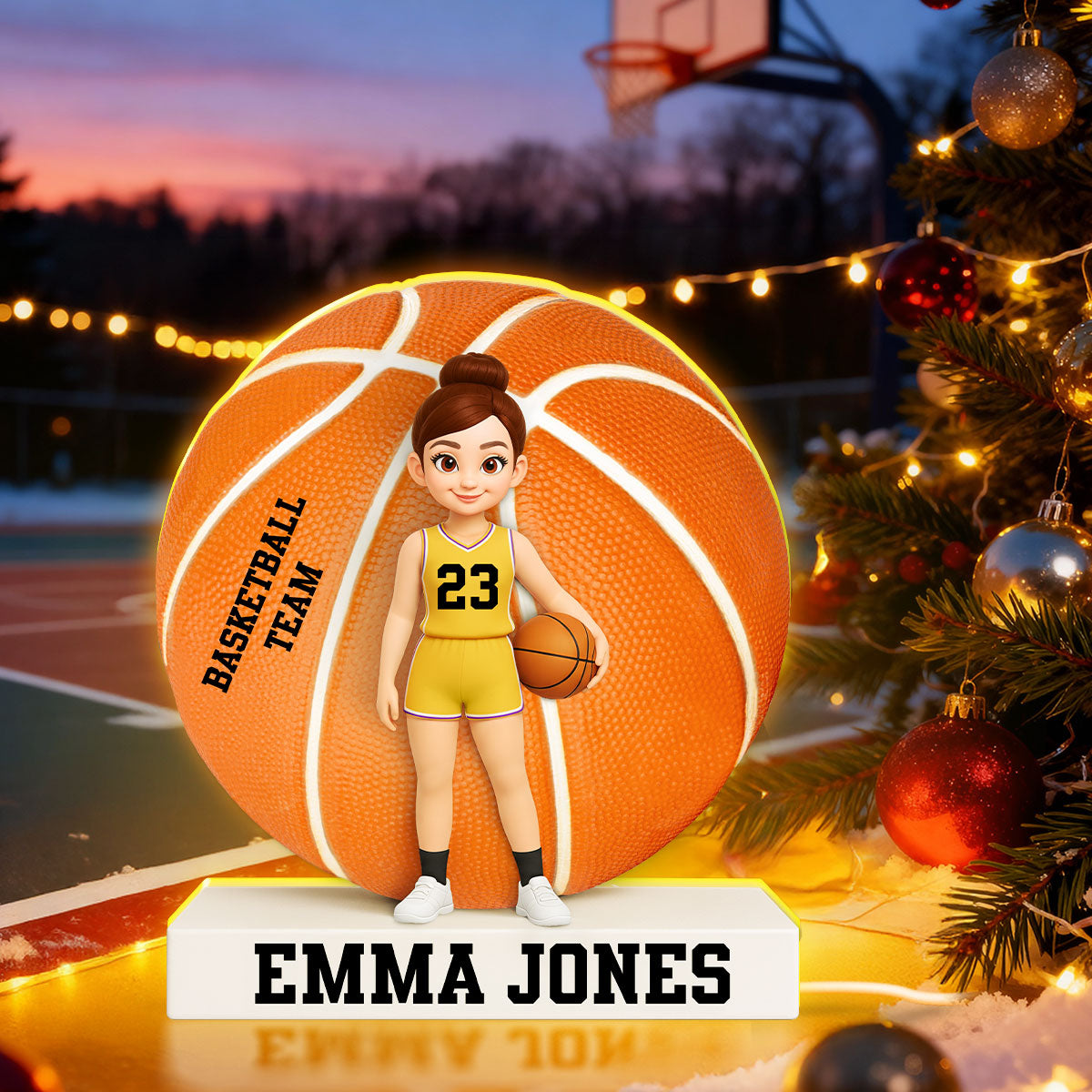 Basketball Boy Girl 3D Effect - Personalized Light Box - Christmas Gift for Teen Boy Girl Daughter Son