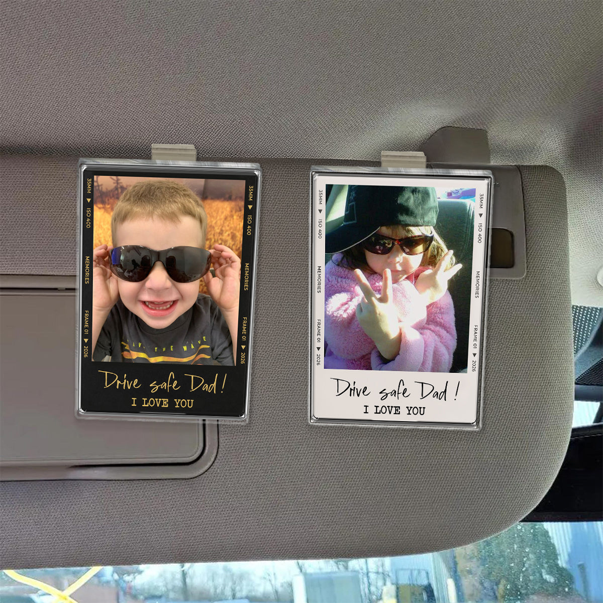Father's Day Photo - Personalized Car Visor Clip - Gift for Dad, Husband