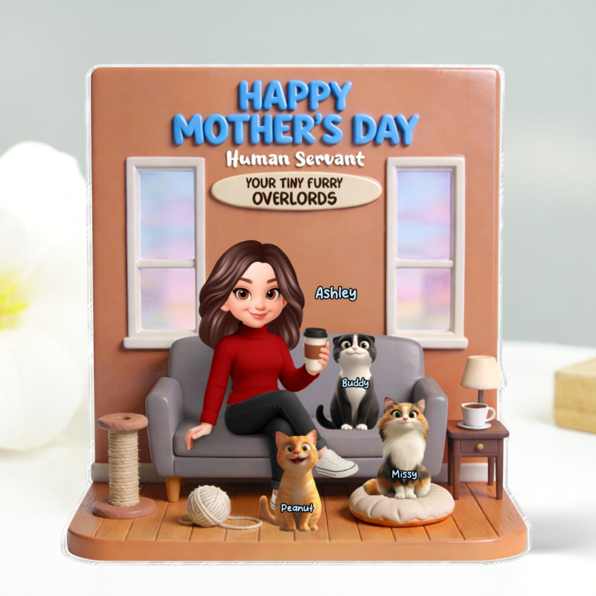 Home Is Where The Fur Is - Personalized Acrylic Block Plaque - Gift For Cat Lovers