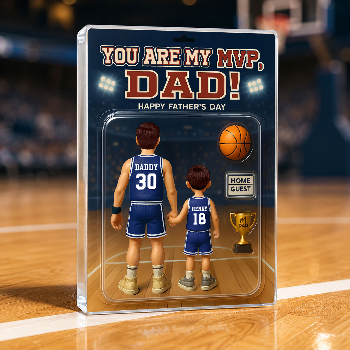 You Are My MVP Dad, Basketball Custom Figure - Personalized Acrylic Block Plaque - Gift For Dad, Husband, Grandpa