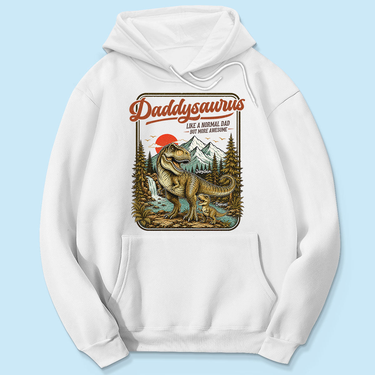 Retro Vintage Daddysaurus - Personalized Shirt - Funny Father's Day Gift For Dad, Husband