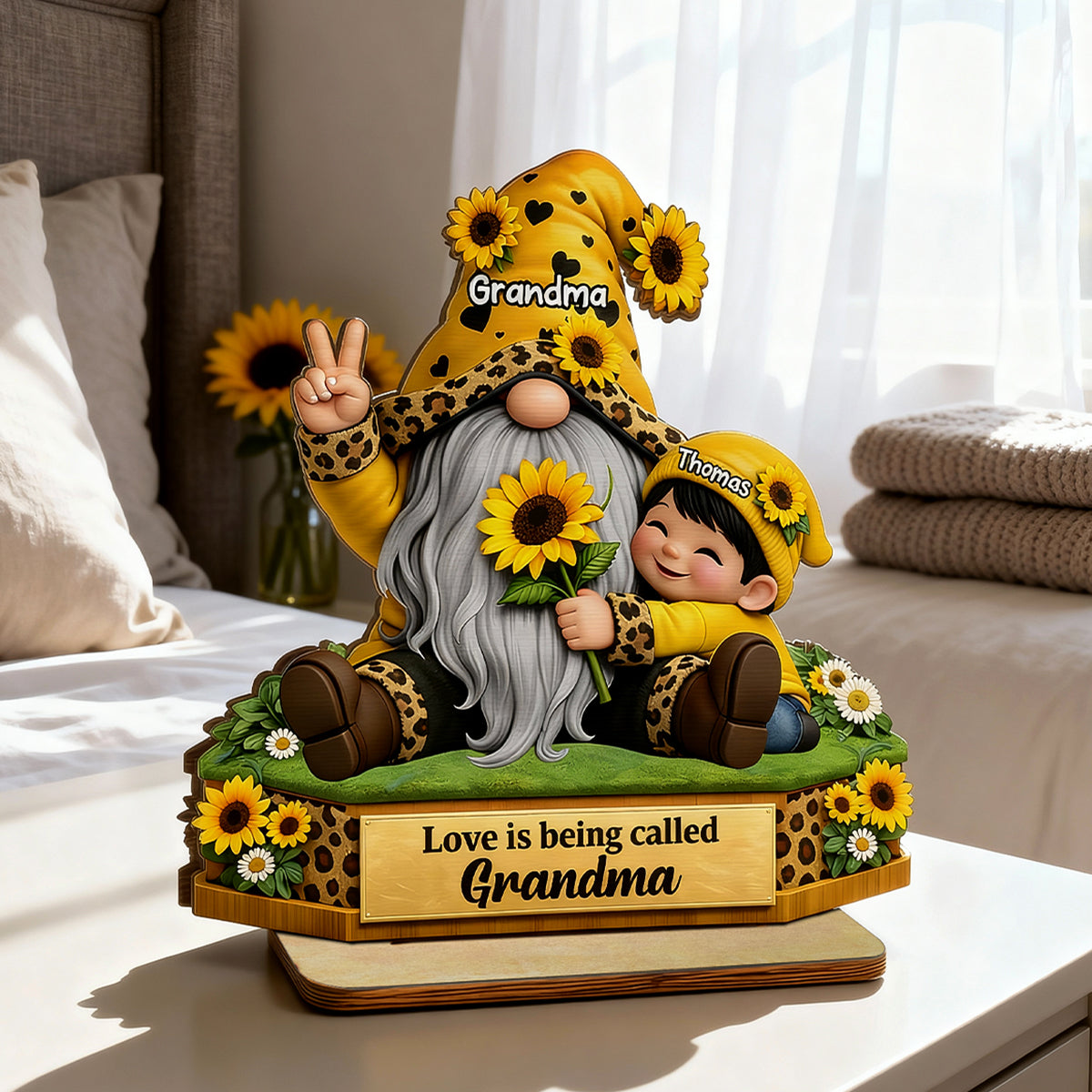 Love Is Being Called Grandma - Personalized 2-Layered Wooden Plaque - Sentimental Gift for Grandma