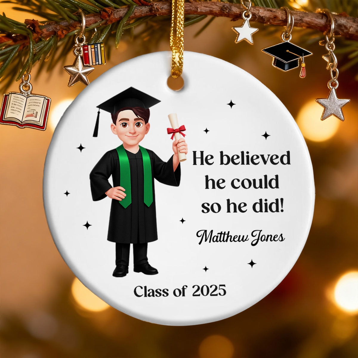And So The Adventure Begins Class Of 2025 2026 Senior - Personalized Ceramic Ornament - Gift For Graduates, Daughter, Son