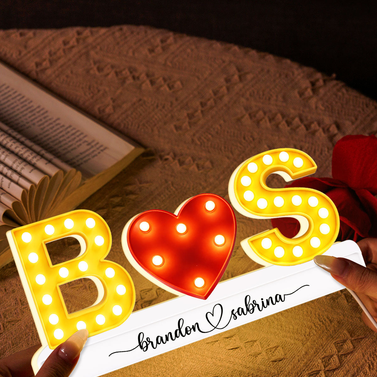 Eternal Love Couple Initials - Personalized Light Box - Heartfelt Valentine's Day Gift, Anniversary Gift For Couple, For Him, For Her