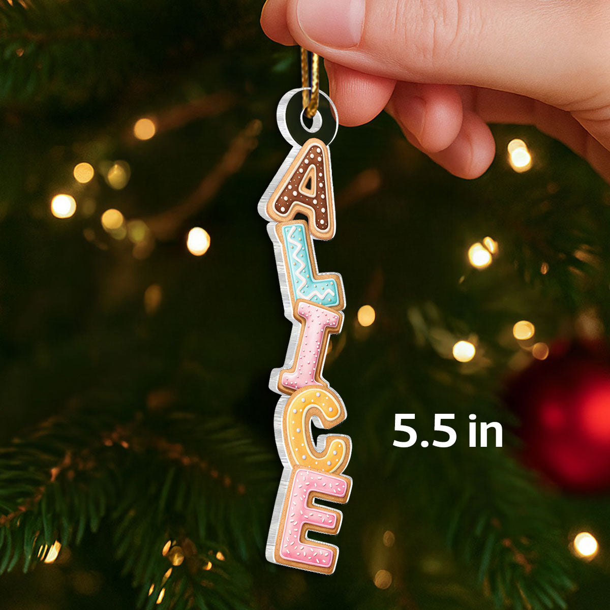 Cookies Christmas Alphabet Custom Family Name - Personalized Acrylic Ornament - Unique Christmas Gift For Family, Loved One