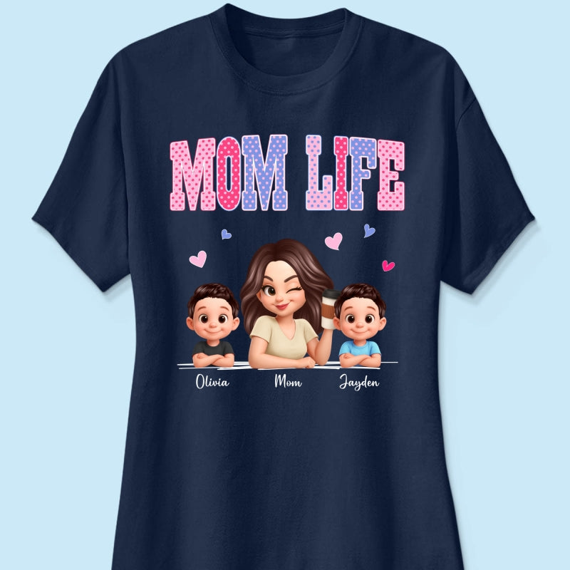Trending 2026 Polka Dot Pattern Spring Summer Vibe Mom Life - Personalized Shirt - Gift For Mom
