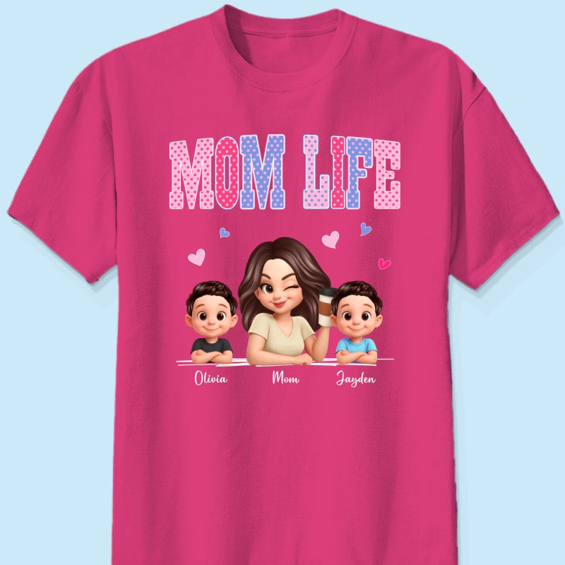 Trending 2026 Polka Dot Pattern Spring Summer Vibe Mom Life - Personalized Shirt - Gift For Mom