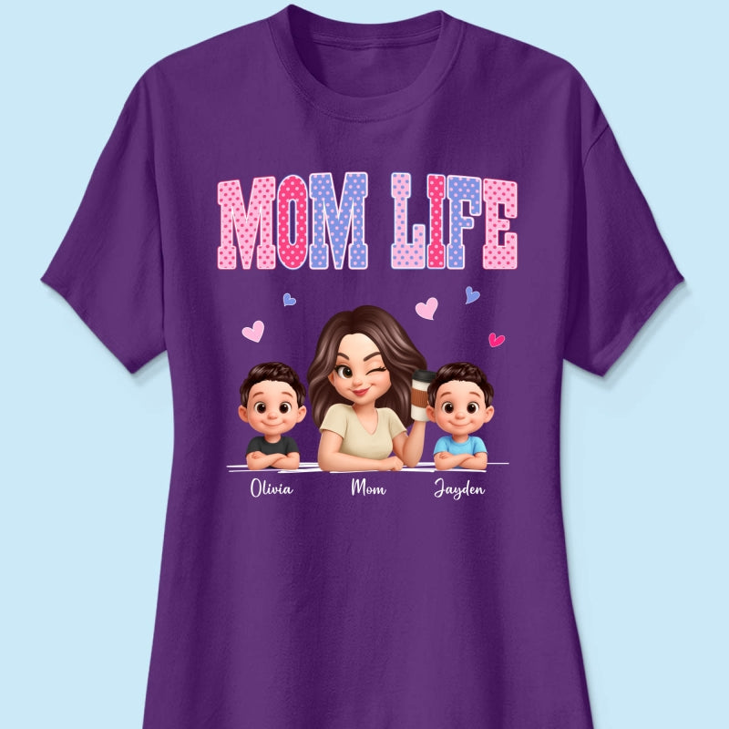 Trending 2026 Polka Dot Pattern Spring Summer Vibe Mom Life - Personalized Shirt - Gift For Mom