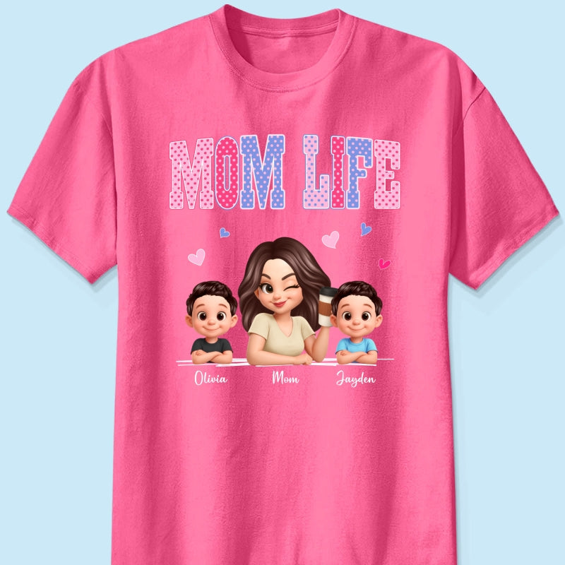 Trending 2026 Polka Dot Pattern Spring Summer Vibe Mom Life - Personalized Shirt - Gift For Mom