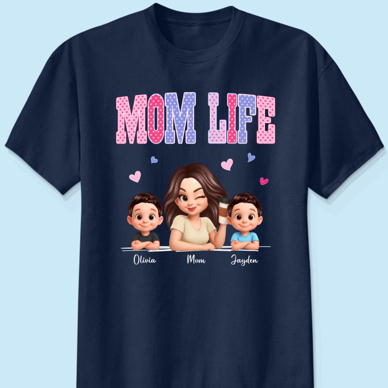 Trending 2026 Polka Dot Pattern Spring Summer Vibe Mom Life - Personalized Shirt - Gift For Mom