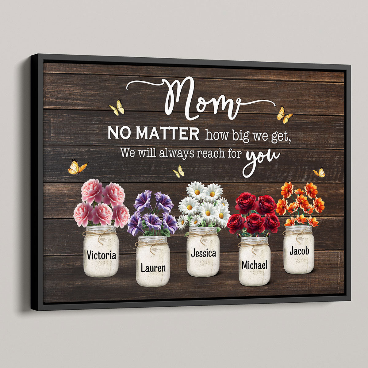 Mom We Will Always Reach For You - Personalized Poster - Heartfelt Mother's Day Gift for Mom