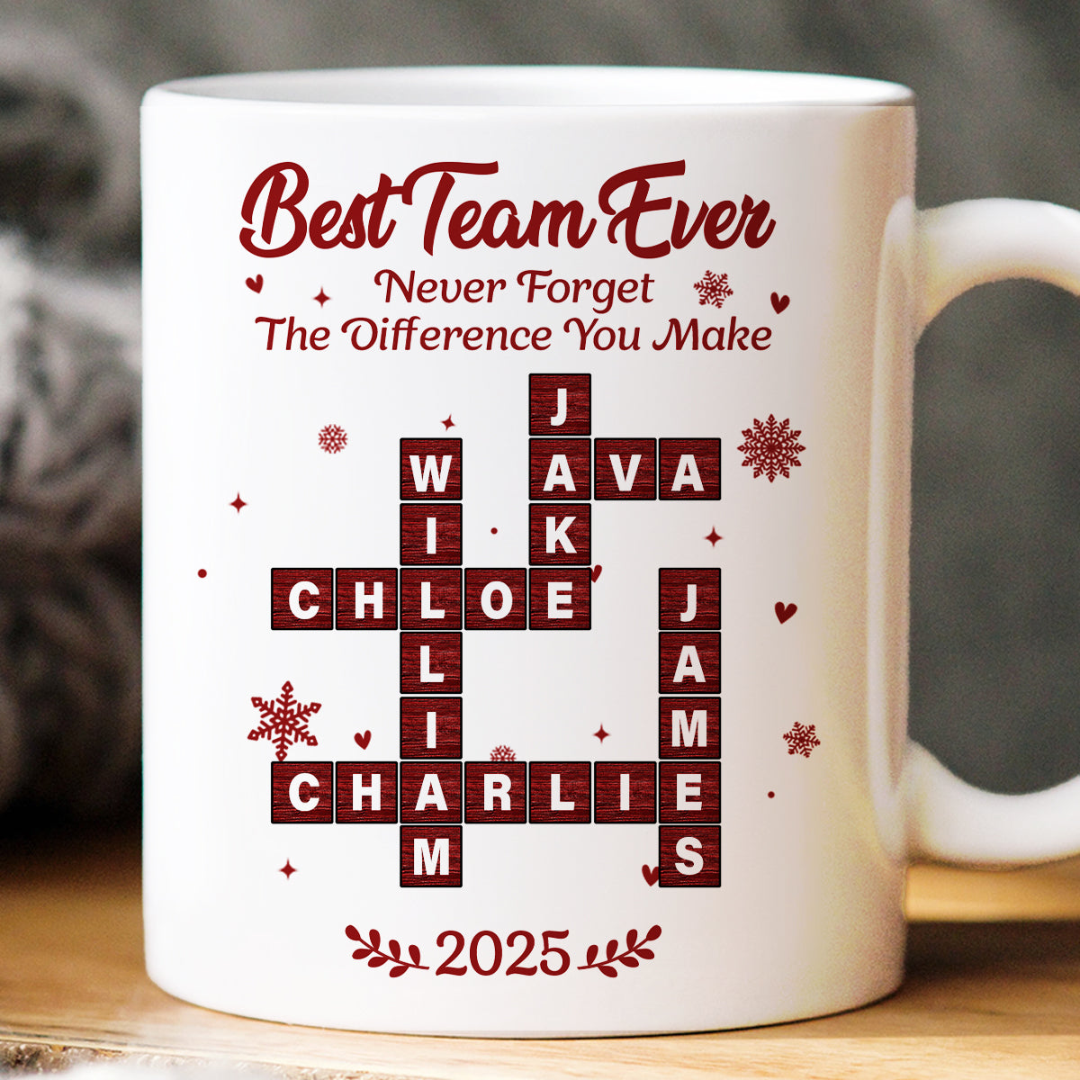 Best Team Ever Crossword - Personalized Mug - Christmas Gift for Co-worker