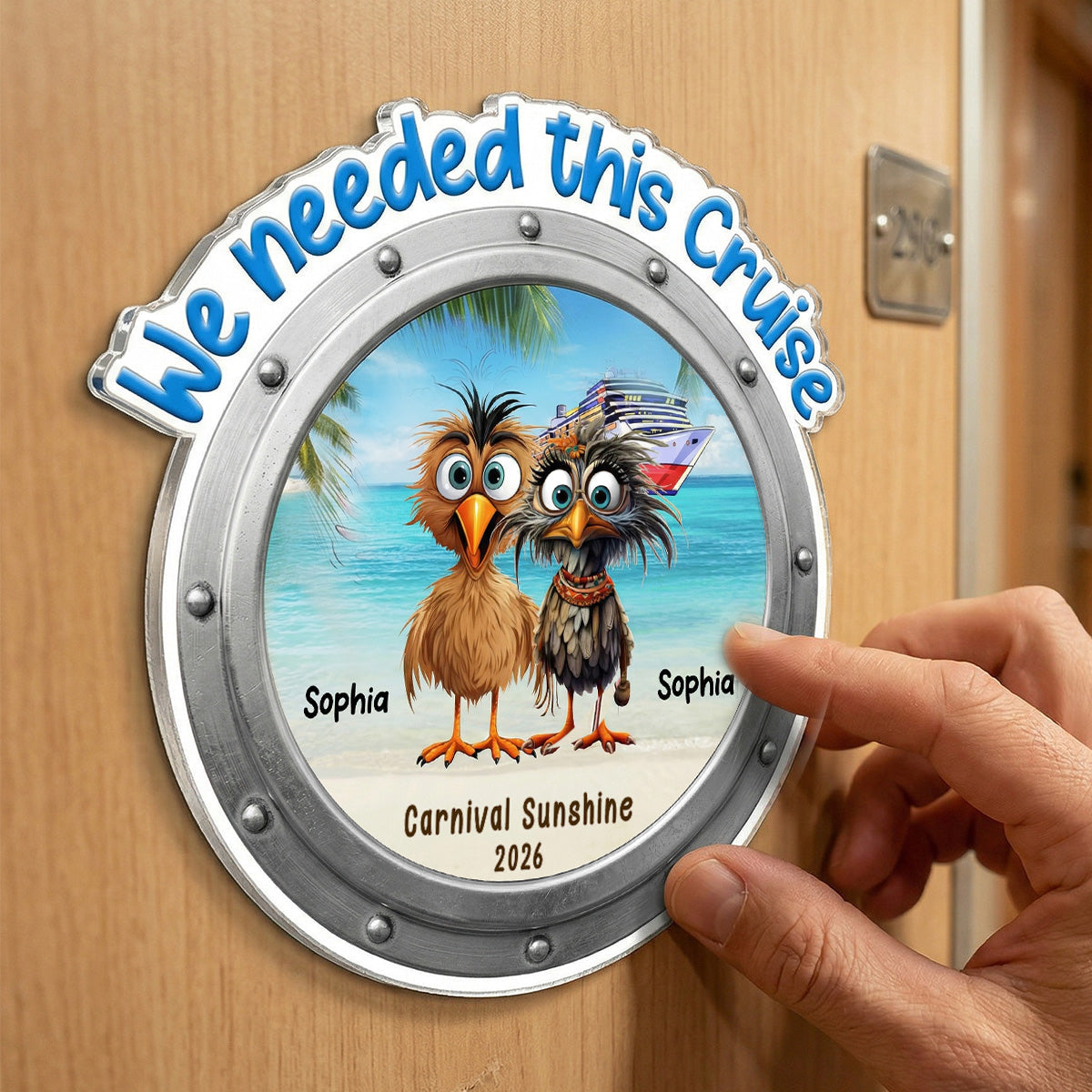We Needed This Cruise Funny Whimsical Couple - Personalized Cruise Cabin Door Magnet - Cruise Trip Keepsake
