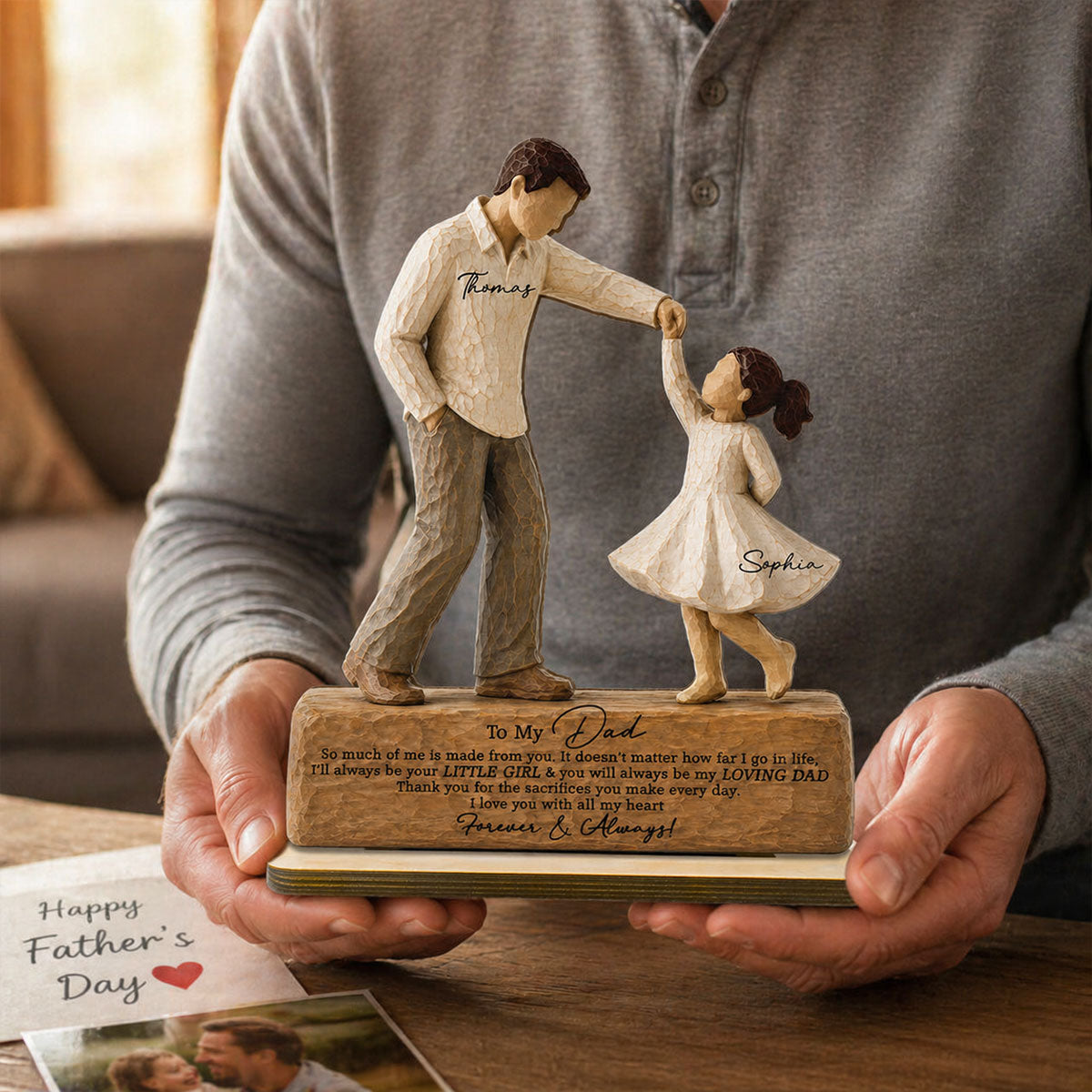 I Will Always Be Your Little Girl Father & Daughter Dancing 2D Flat Printed - Personalized 2-Layered Wooden Plaque - Sentimental  Gift For Dad From Daughter