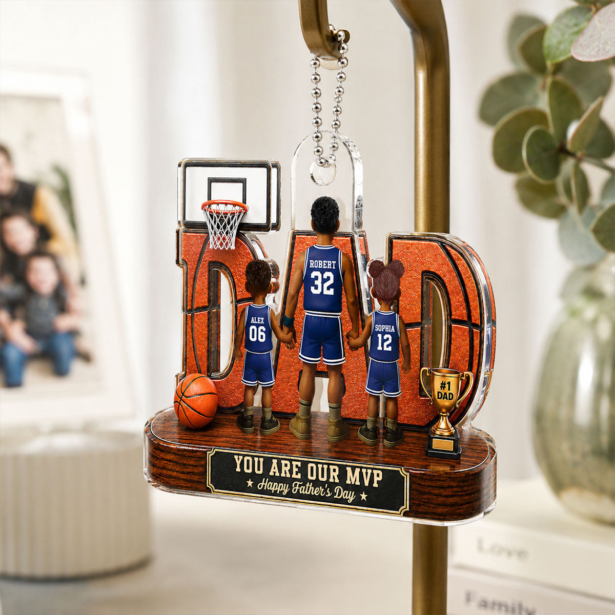 Basketball Dad Legend You Are Our MVP - Personalized Acrylic Car Hanger - Father's Day Gift For Dad, Husband, Basketball Fans