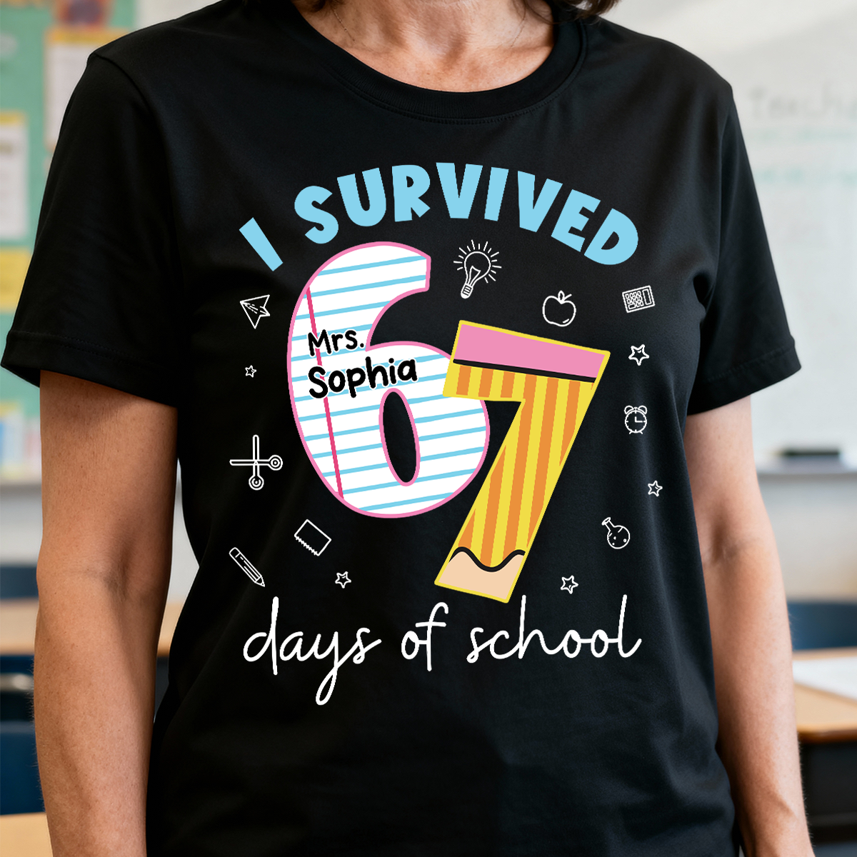 I Survived 67 Days Of School 2025 Slang - Personalized Shirt - Funny Christmas Gift For Teachers