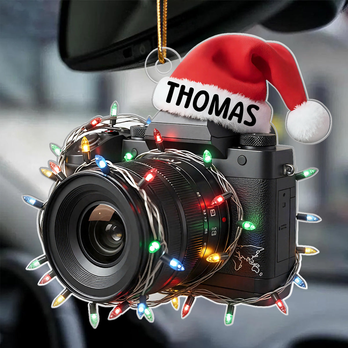 Photographer Camera Custom Name - Personalized Acrylic Ornament - Christmas Gift for Photo Lovers
