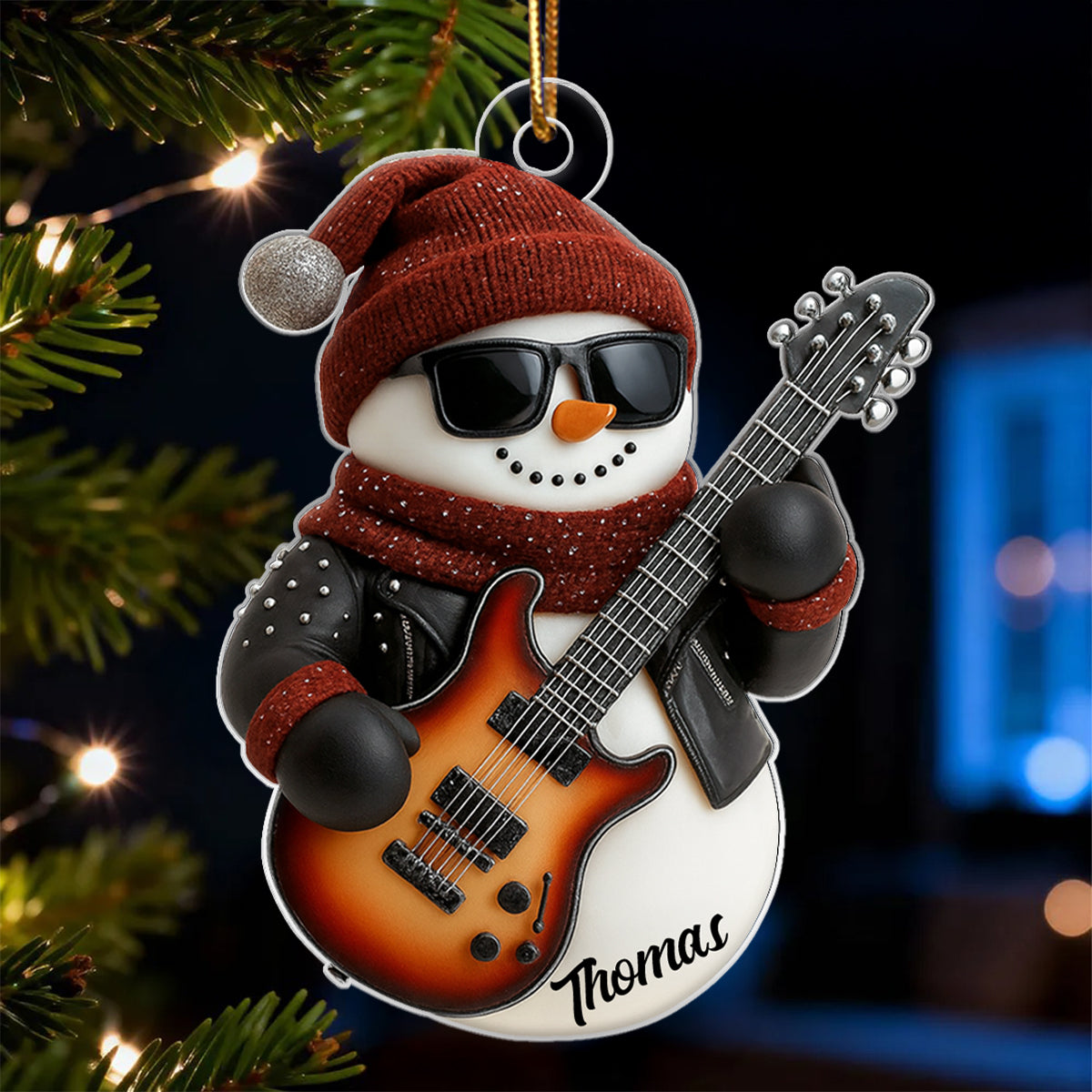 Life Sounds Better With Guitars – Personalized Acrylic Ornament – Meaningful Gift for Guitarists