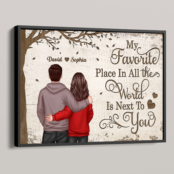 Favorite Place In The World Couple Back View Personalized Poster, Gift For Him, For Her