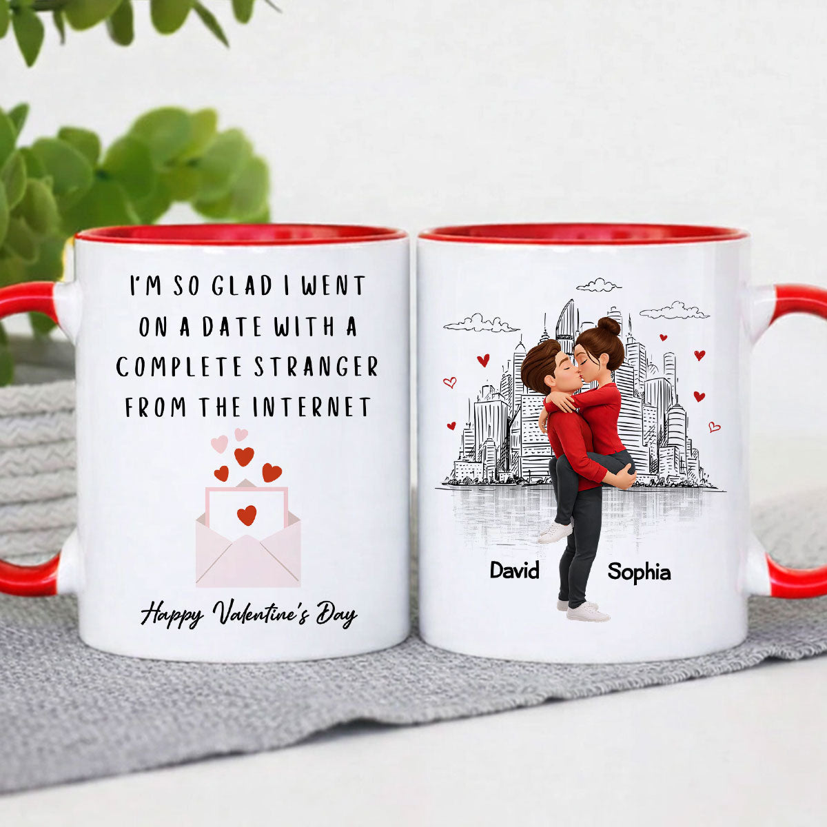 I'm So Glad I Went on a Date with a Complete Stranger - Personalized Mug - Sentimental Valentine's Day Gift for Her