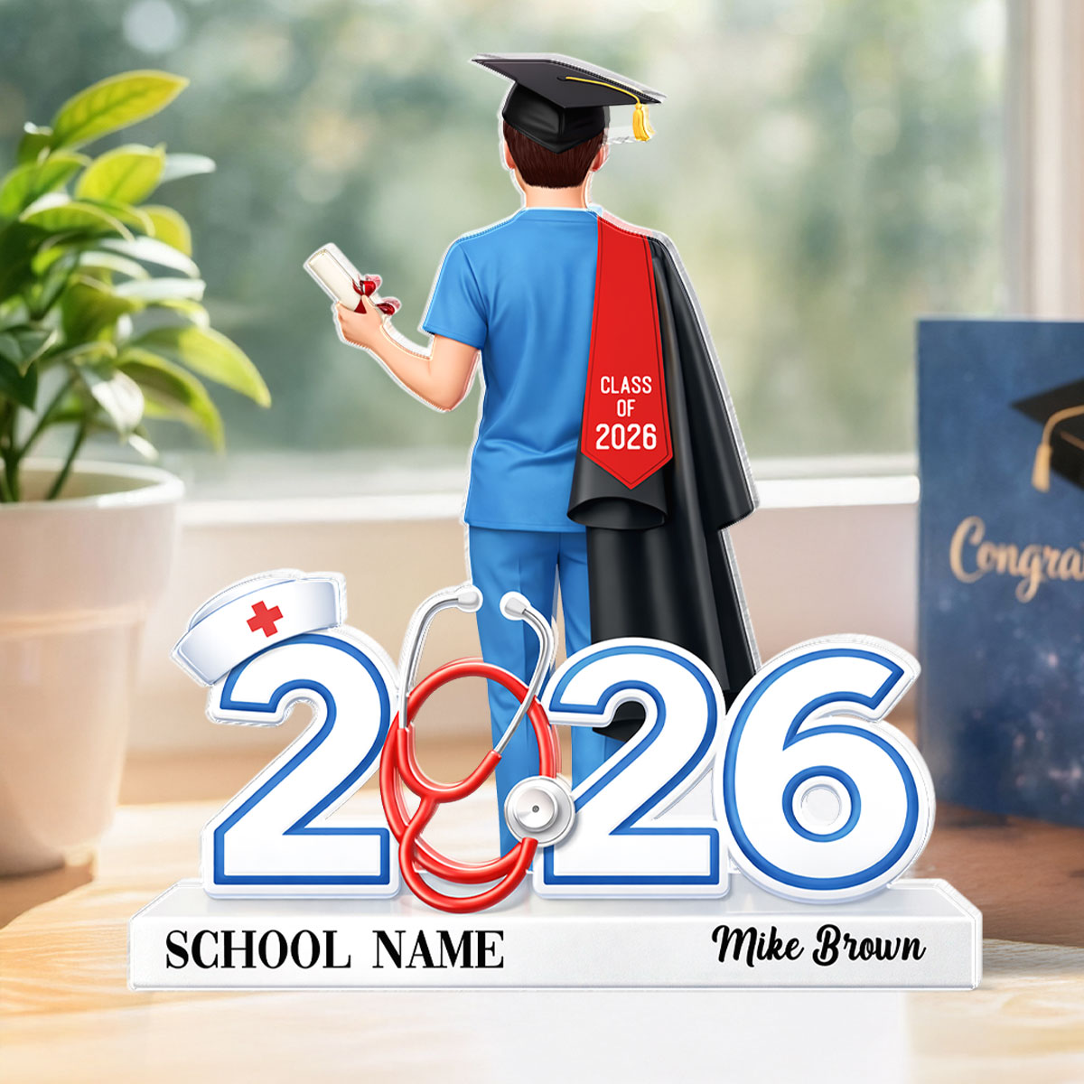 Graduation Gift Nurse Senior - Personalized Acrylic Block Plaque - Graduation Gift For Seniors, Daughter, Son, Grandkids